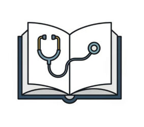 Медична та навчальна література Стетоскоп на книзі