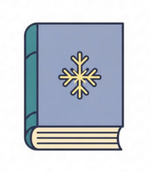 Різдво та Новий рік Сніжинка на книзі