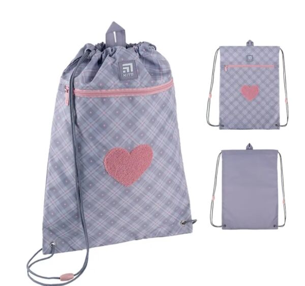 Сумка для взуття Kite К24-601М-23 Fluffy  heart з кишенею 46х33см Ціна (цена) 262.00грн. | придбати  купити (купить) Сумка для взуття Kite К24-601М-23 Fluffy  heart з кишенею 46х33см доставка по Украине, купить книгу, детские игрушки, компакт диски 0