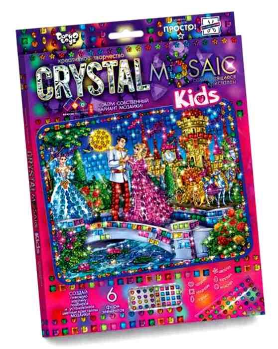 набір для творчості crystal mosaic kids CRMk-01-06 самоклеючі кристали Ціна (цена) 76.90грн. | придбати  купити (купить) набір для творчості crystal mosaic kids CRMk-01-06 самоклеючі кристали доставка по Украине, купить книгу, детские игрушки, компакт диски 1